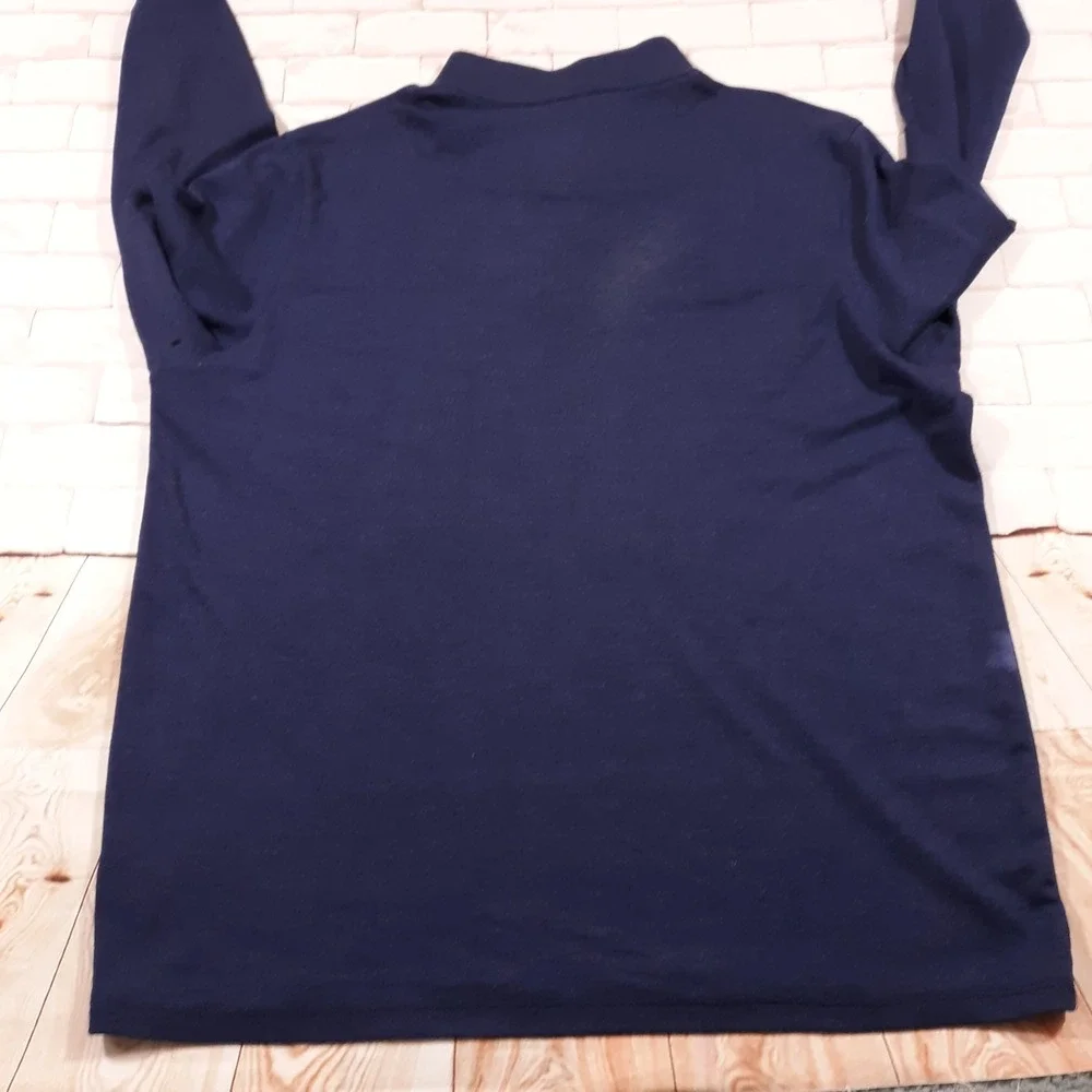 Mizzen + Main Sweater Mens 2XL Trim Fit Pullover 1/4 Zip Blue Made In USA